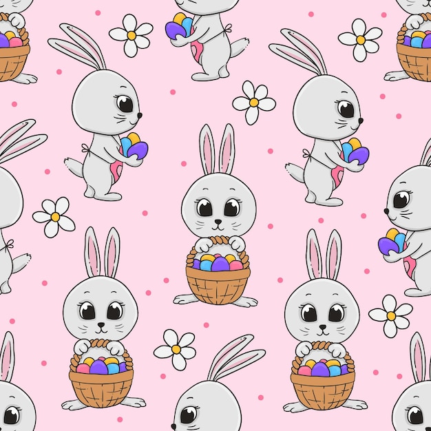 Hand drawn easter pattern