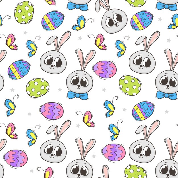 Hand drawn easter pattern