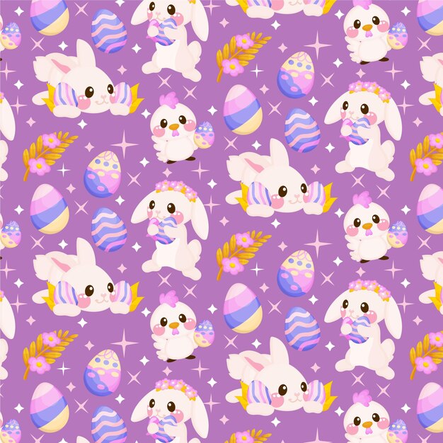 Hand drawn easter pattern