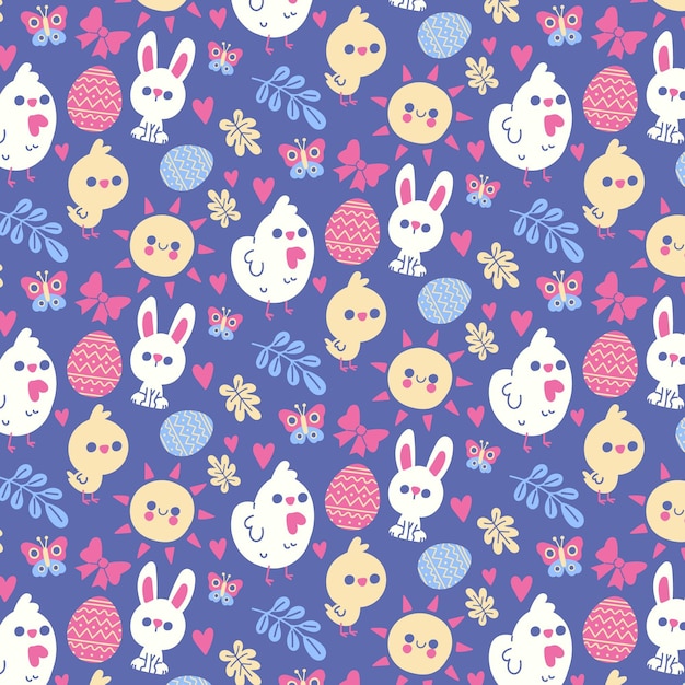 Hand drawn easter pattern