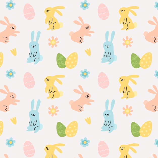 Hand drawn easter pattern