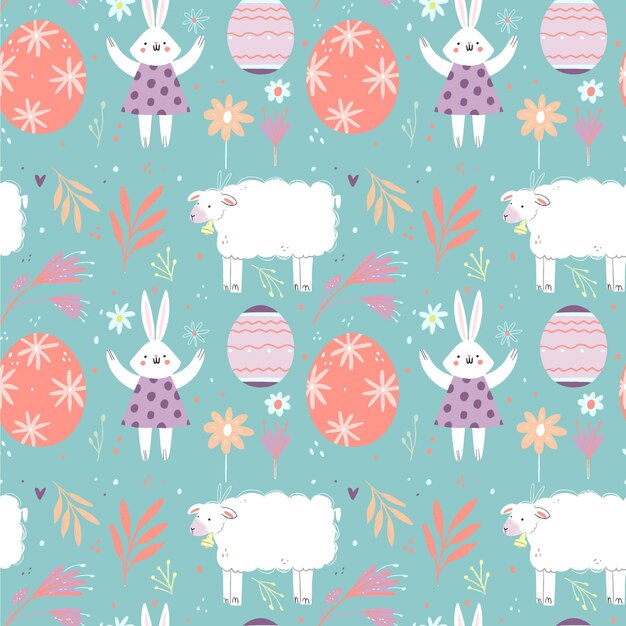 Hand drawn easter pattern