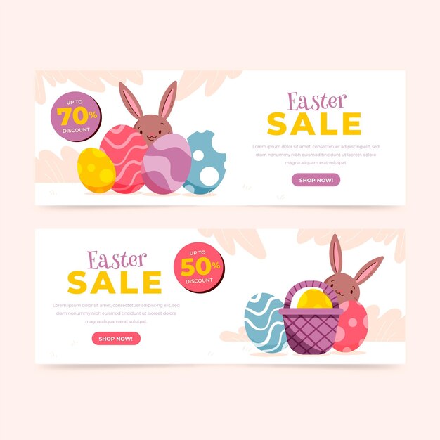 Hand drawn easter sale banner