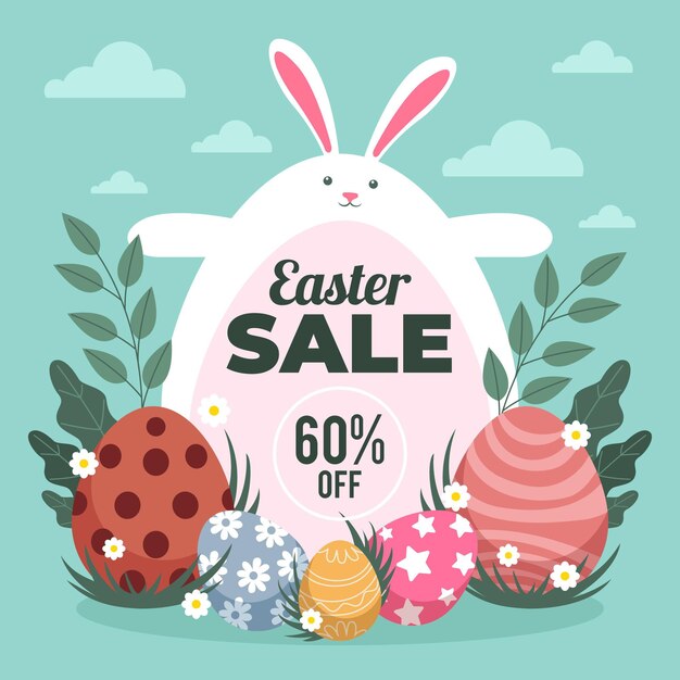 Hand drawn easter sale illustration