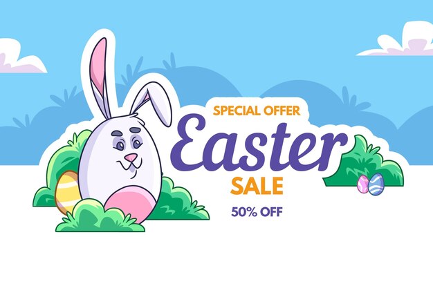 Hand drawn easter sale illustration