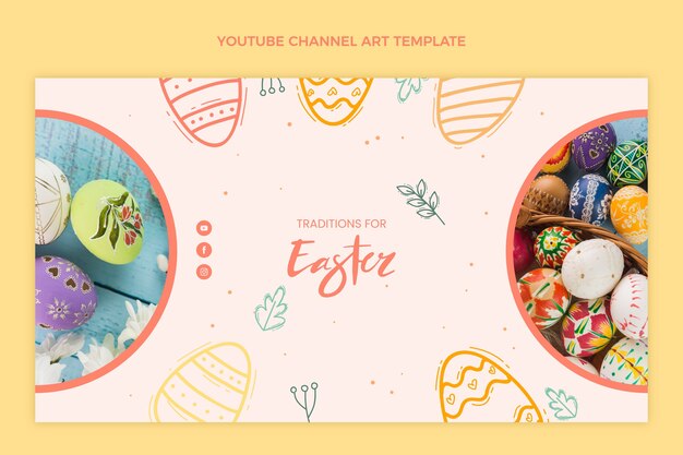 Hand drawn easter youtube channel art