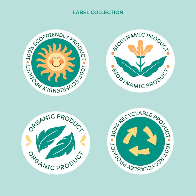 Hand drawn eco friendly labels