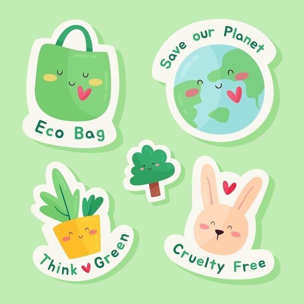 Hand drawn ecology badge pack