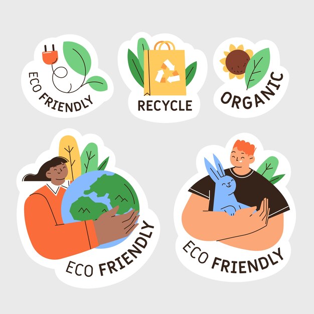 Hand drawn ecology badges