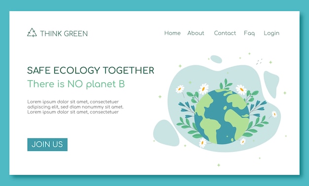 Free Vector hand drawn ecology concept landing page template