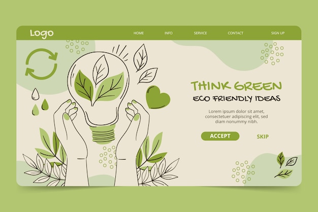 Free Vector hand drawn ecology concept landing page