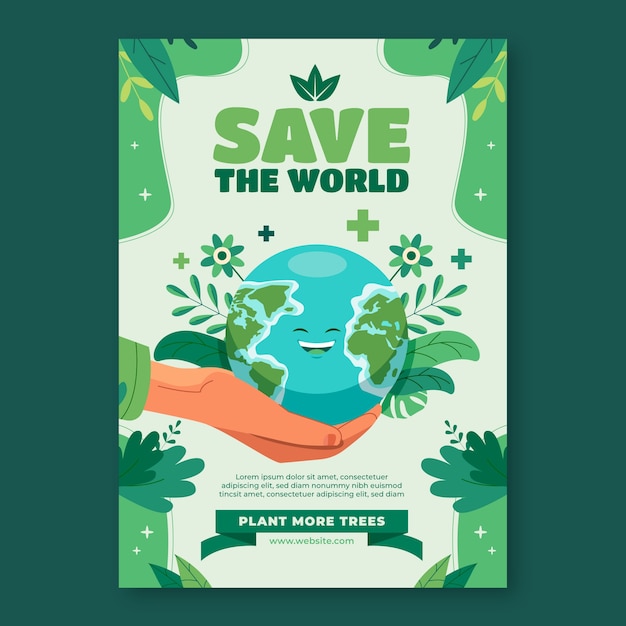 Free Vector hand drawn ecology concept poster