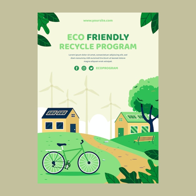 Free Vector hand drawn ecology concept poster