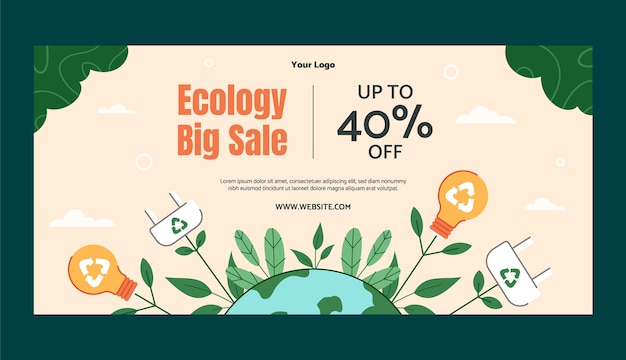 Hand drawn ecology concept sale banner