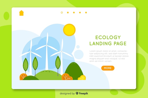 Hand drawn ecology landing page template