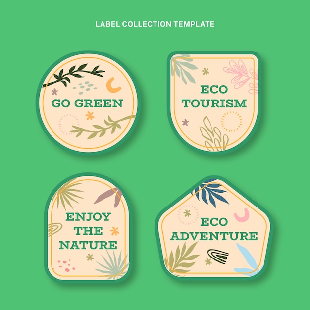 Hand drawn ecotourism labels template