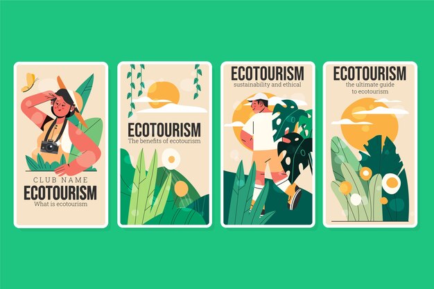 Hand drawn ecotourism template