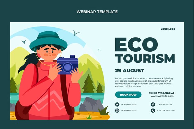 Hand drawn ecotourism webinar template