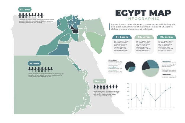 Hand drawn egypt map infographic