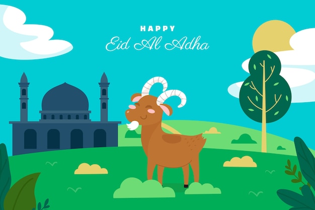 Hand drawn eid al-adha background