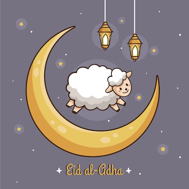 Hand drawn eid al-adha illustration