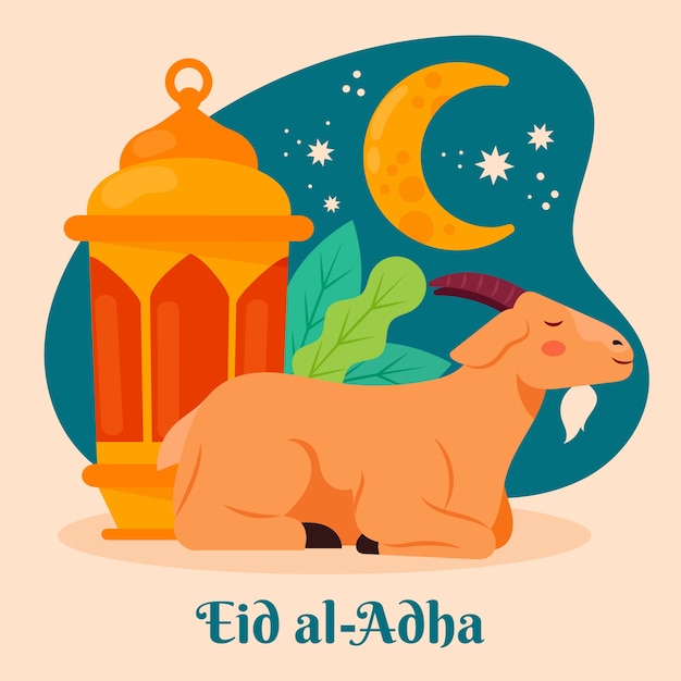 Hand drawn eid al-adha illustration