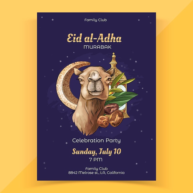 Free Vector hand drawn eid al-adha poster