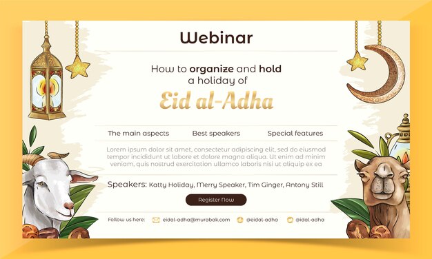 Hand drawn eid al-adha webinar