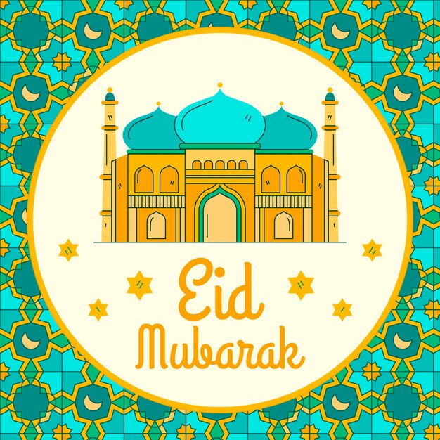 Hand drawn eid al-fitr illustration