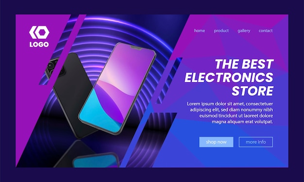 Free Vector hand drawn electronics store landing page