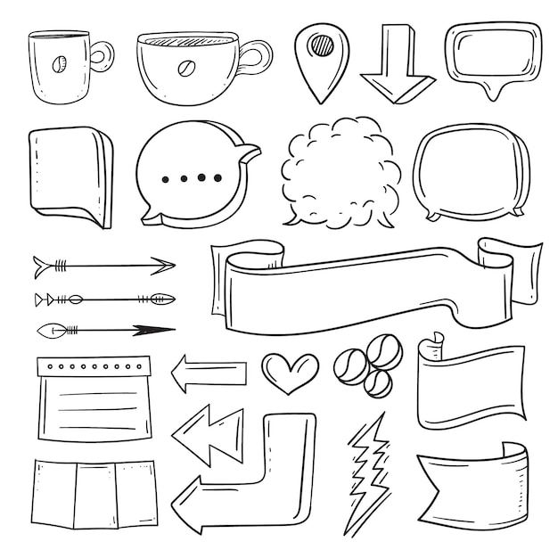 Free vector hand drawn elements for bullet journals collection