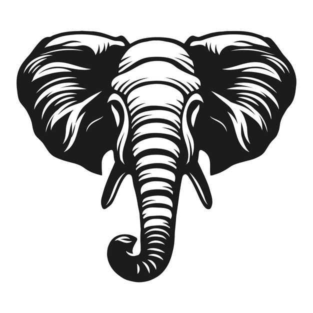 Free Vector hand drawn elephant head silhouette