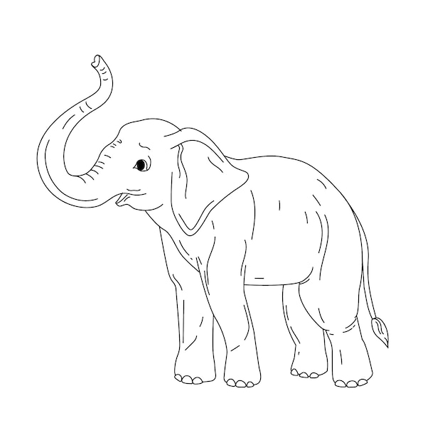 Free Vector hand drawn elephant outline illustration