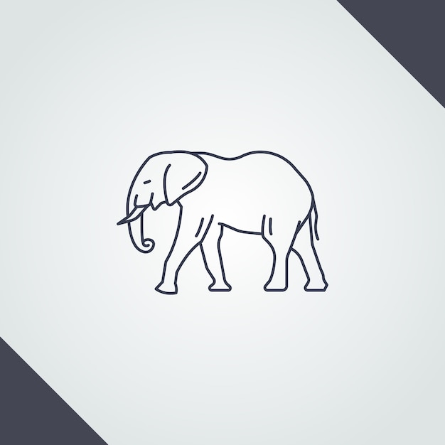 Free Vector hand drawn elephant outline illustration