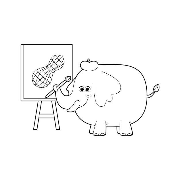 Free Vector hand drawn elephant outline illustration