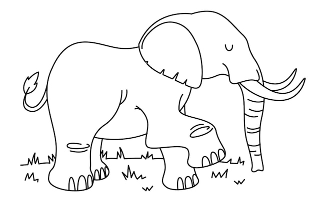 Free vector hand drawn elephant outline illustration