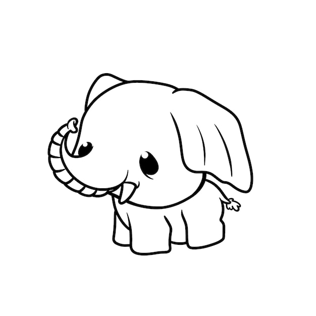 Free Vector hand drawn elephant outline illustration