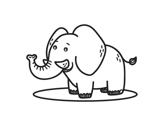 Hand drawn elephant outline