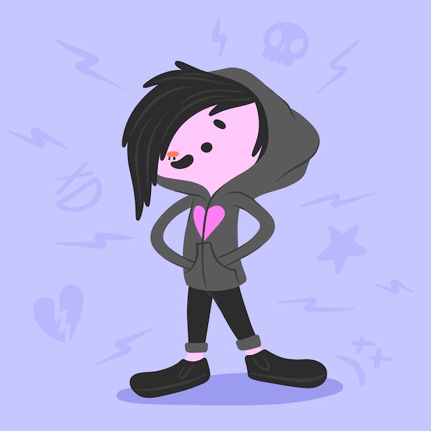 Free vector hand drawn emo  illustration