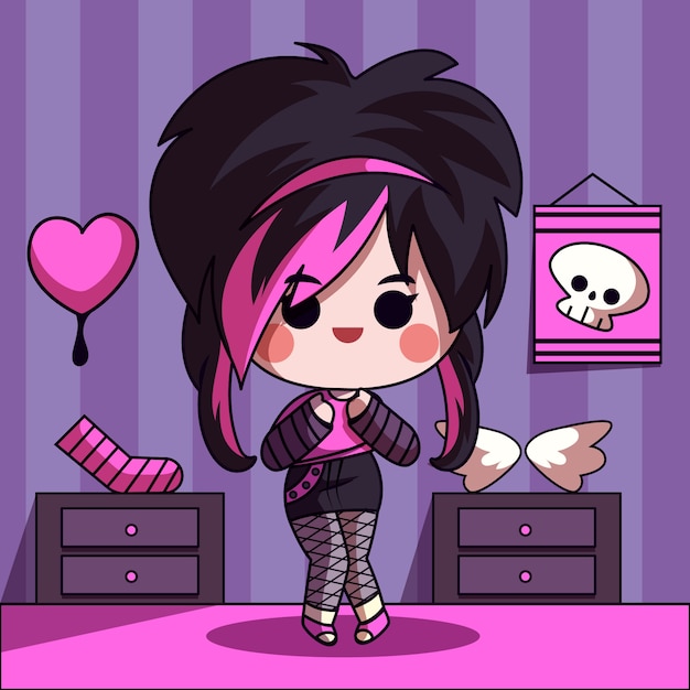 Free vector hand drawn emo person illustration