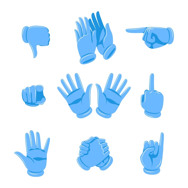 Free Vector hand drawn emoji hands collection