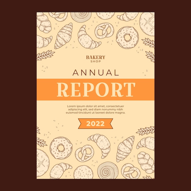 Hand drawn engraving bakery annual report