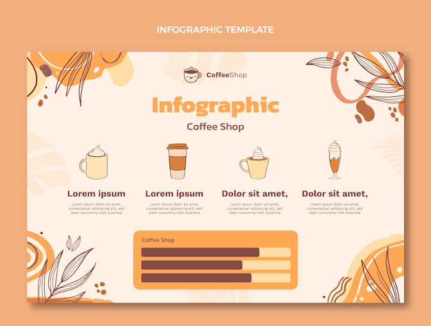 Free vector hand drawn engraving coffee shop infographic