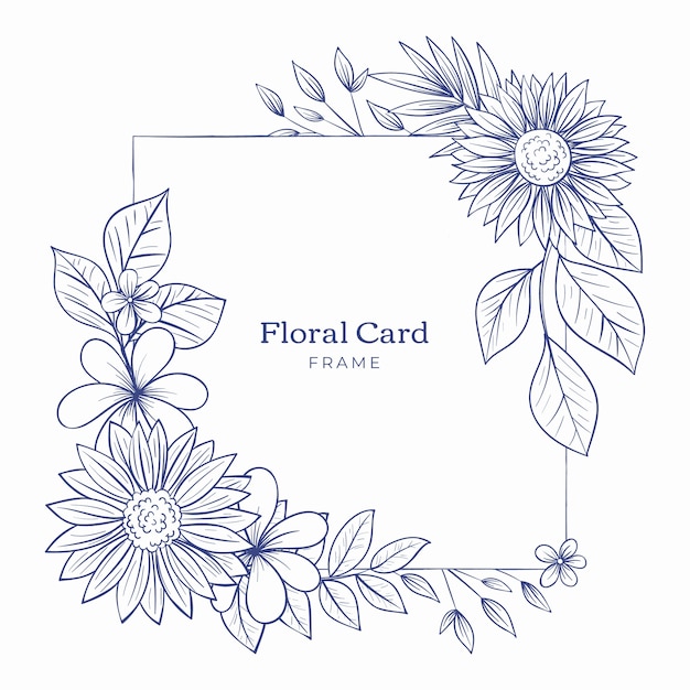 Free Vector hand drawn engraving floral card