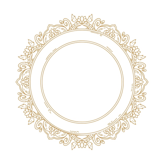 Hand drawn engraving frame template