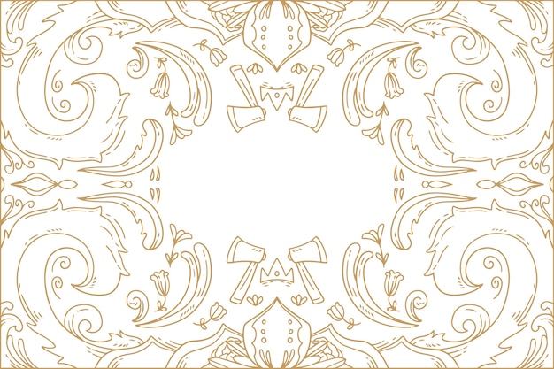 Free Vector hand drawn engraving ornamental background