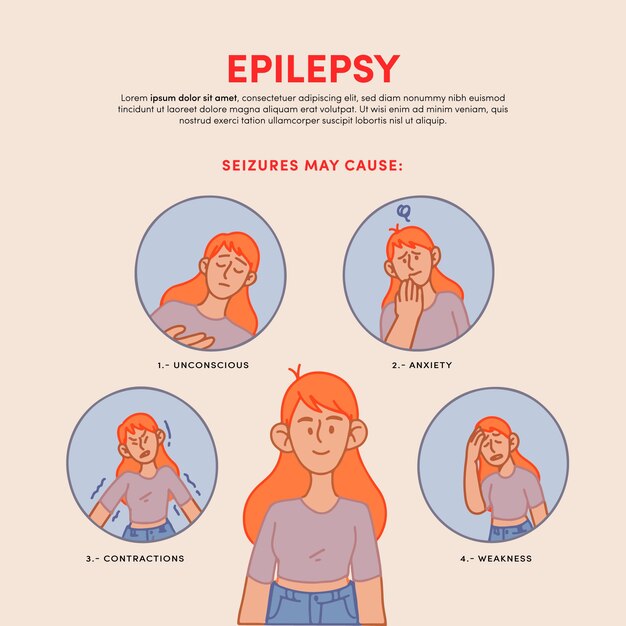 Hand drawn epilepsy infographic