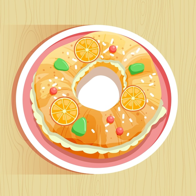 Free Vector hand drawn epiphany traditional cake