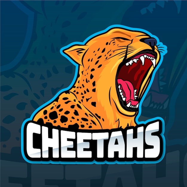 Hand drawn esport cheetah logo