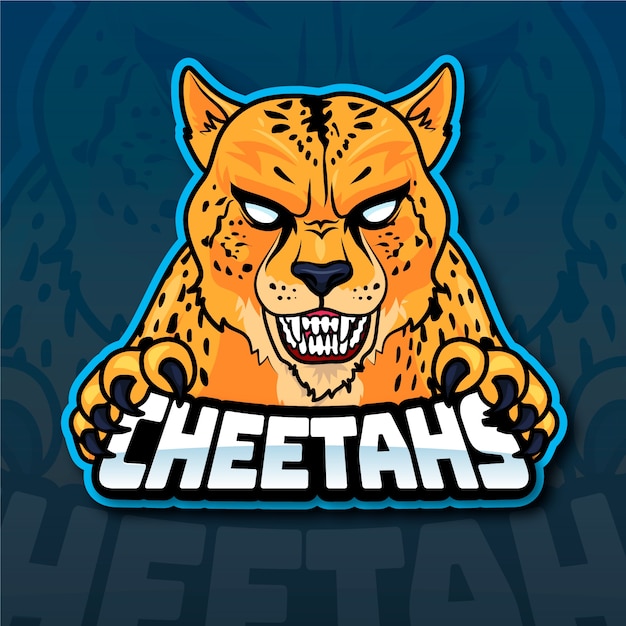 Hand drawn esport cheetah logo